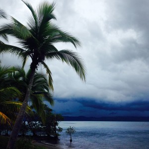 Afternoon thunderstorms are common on Costa Rica’s Osa Peninsula. Golfo Dulce, which sits between the mainland and the peninsula, is considered one of only three tropical fjords in the world.