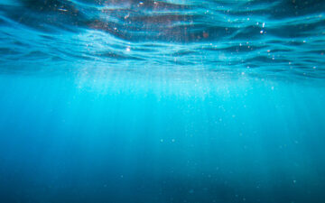 Underwater light shining through
