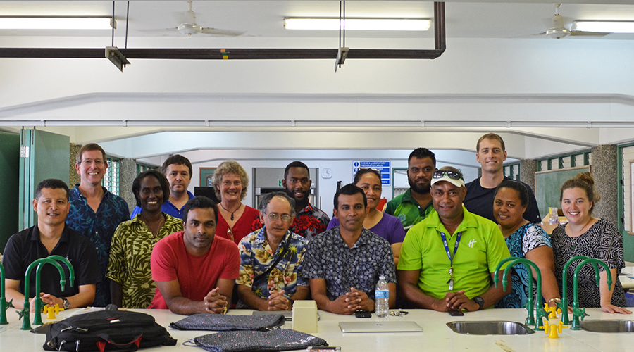 Group shot of the Ocean Acidification Monitoring workshop in Fiji
