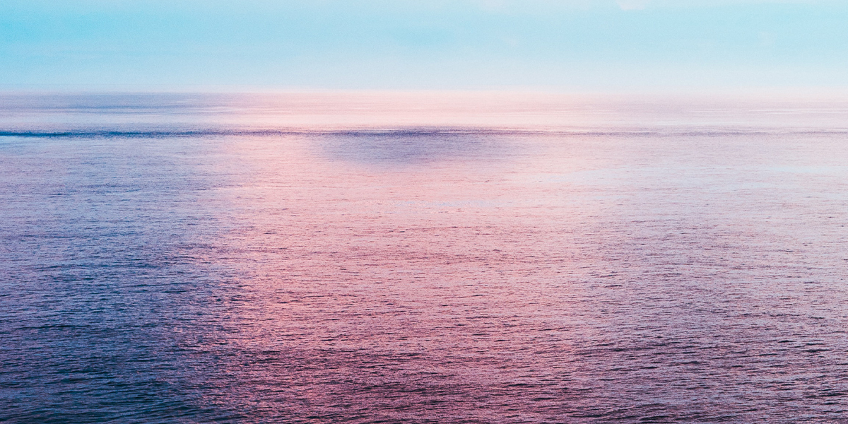 Open ocean at sunset