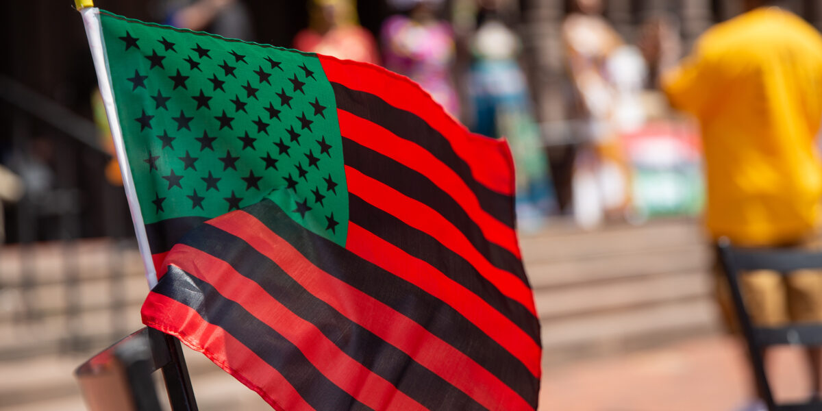 Juneteenth, Red, Black, and Green Striped Flag
