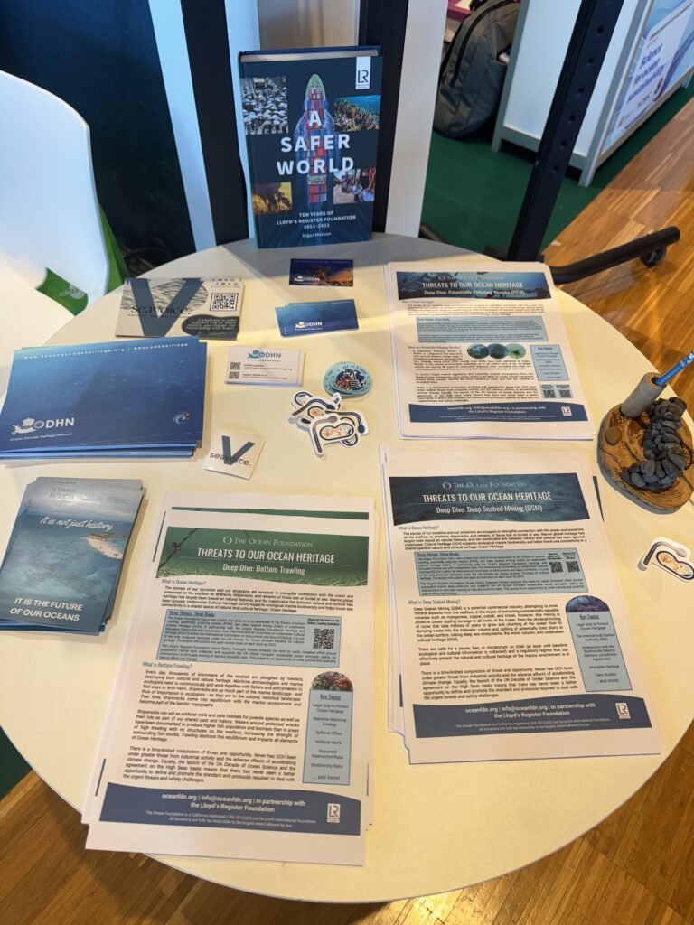 Underwater Cultural Heritage content at The Ocean Foundation's booth at the 2024 UN Ocean Decade Conference.