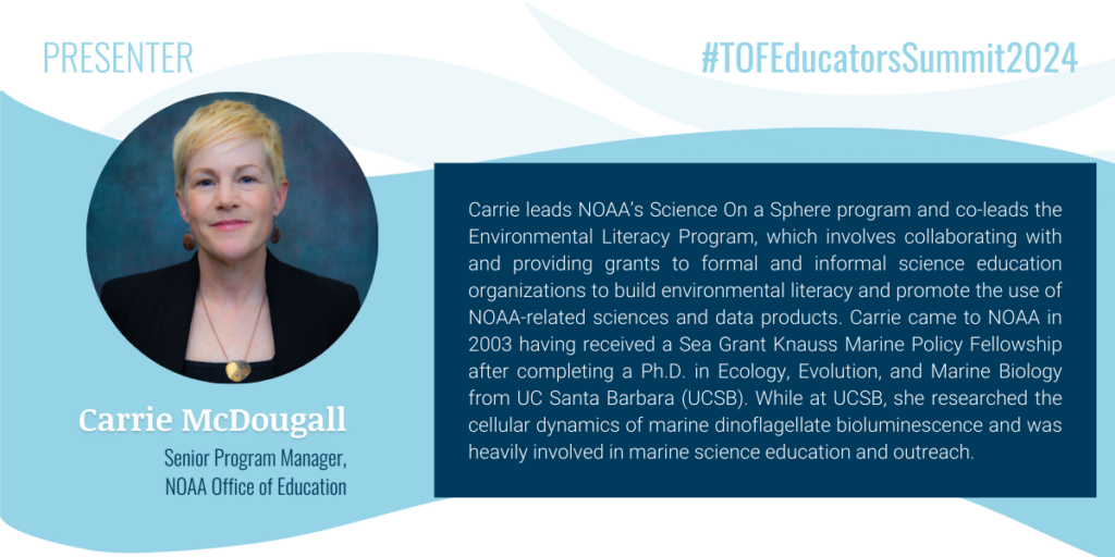 Carrie McDougall leads NOAA's Science on a Sphere program.