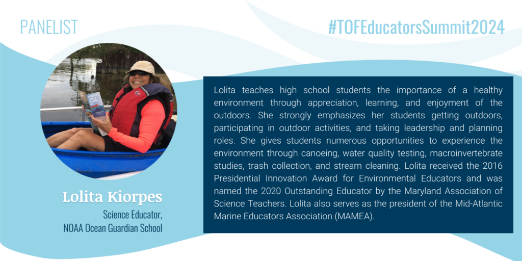 Lolita Kiorpes teaches high school at the NOAA Ocean Guardian School