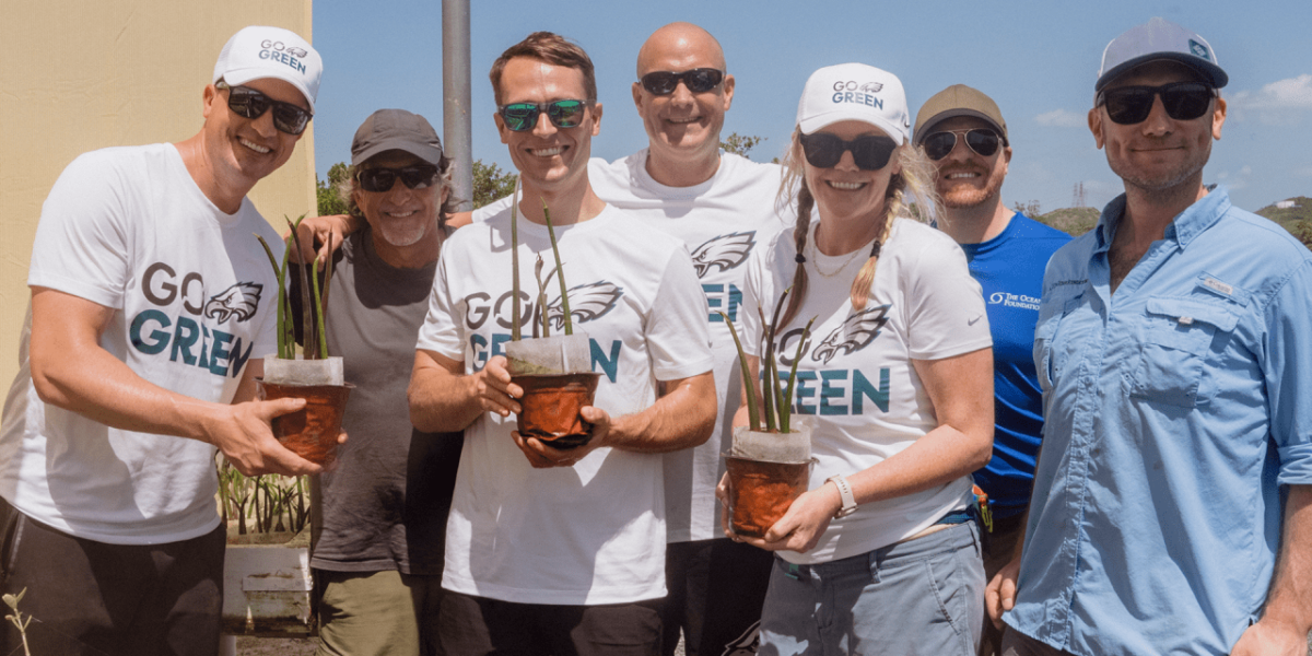 Philadelphia Eagles and The Ocean Foundation staff in Puerto Rico