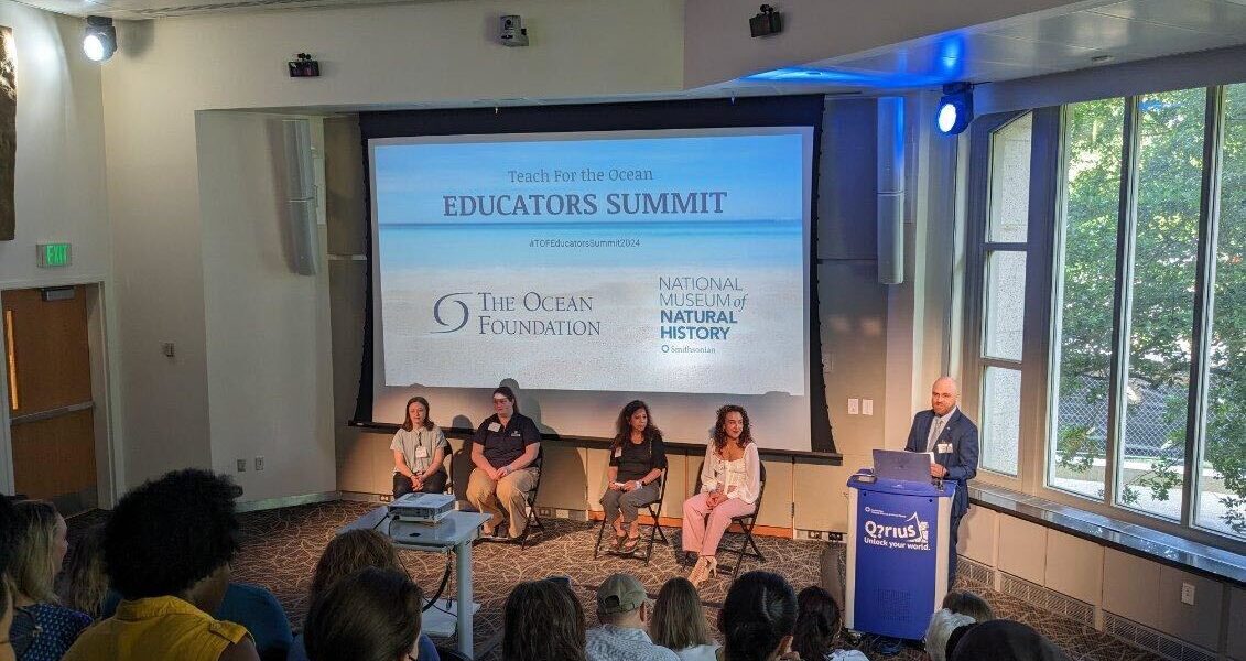 Jason Donofrio presents the Educators Summit panelists
