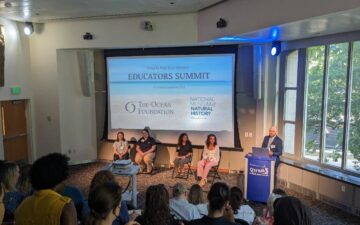 Jason Donofrio presents the Educators Summit panelists