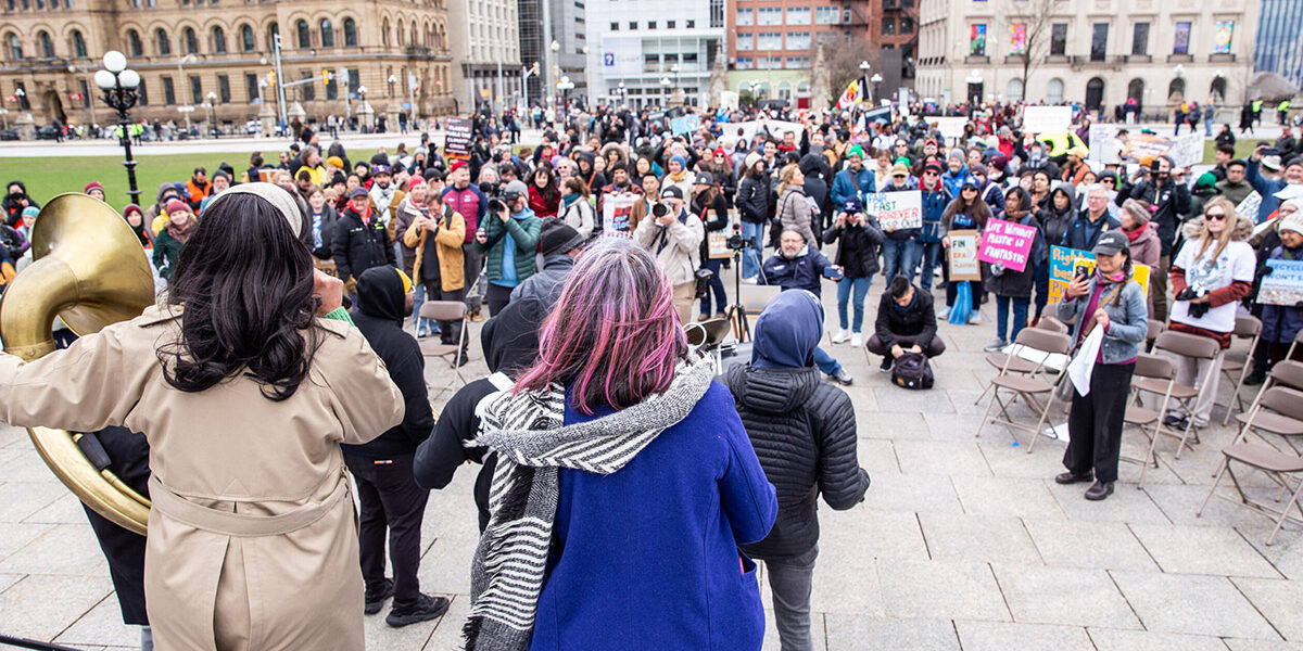 The March to End the Plastic Era, led by the Second Line band in Ottawa, Canada in April 2024.