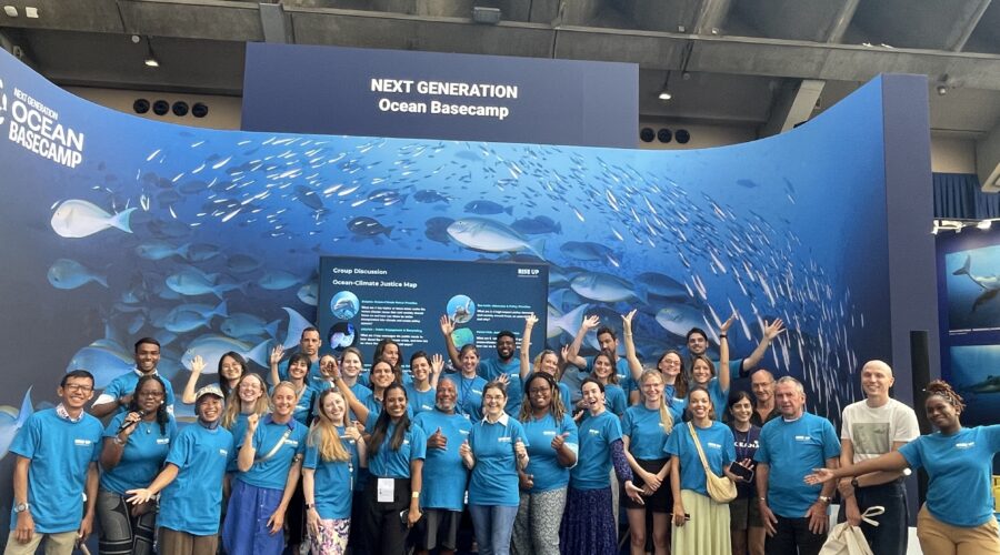 Rise Up team in blue shirts at UNOC3.